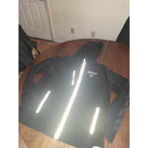 Large Point 3 Basketball Full Zip Black Burgandy Grey Long Sleeve Hoodie